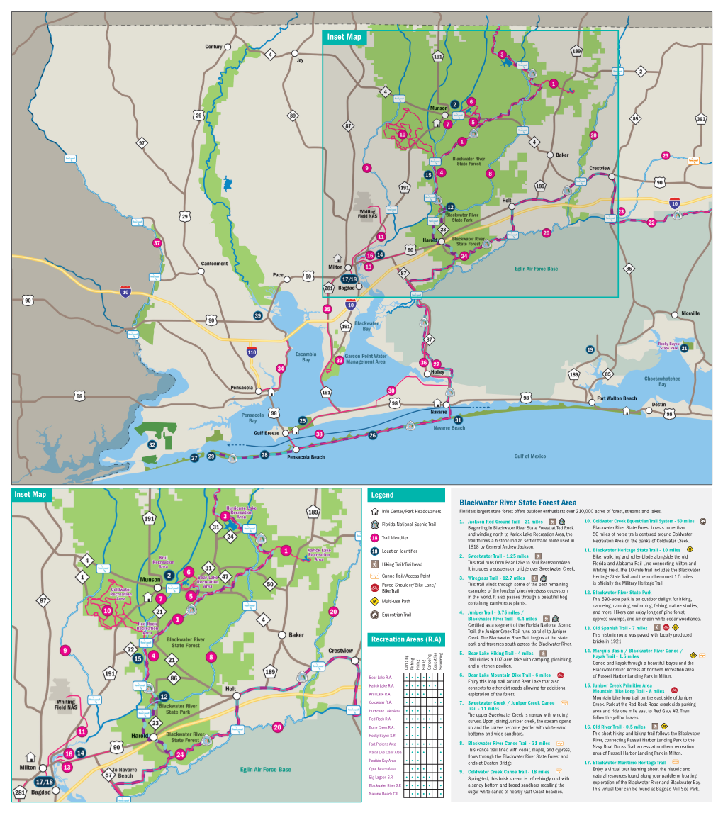 Inset Map Blackwater River State Forest Area