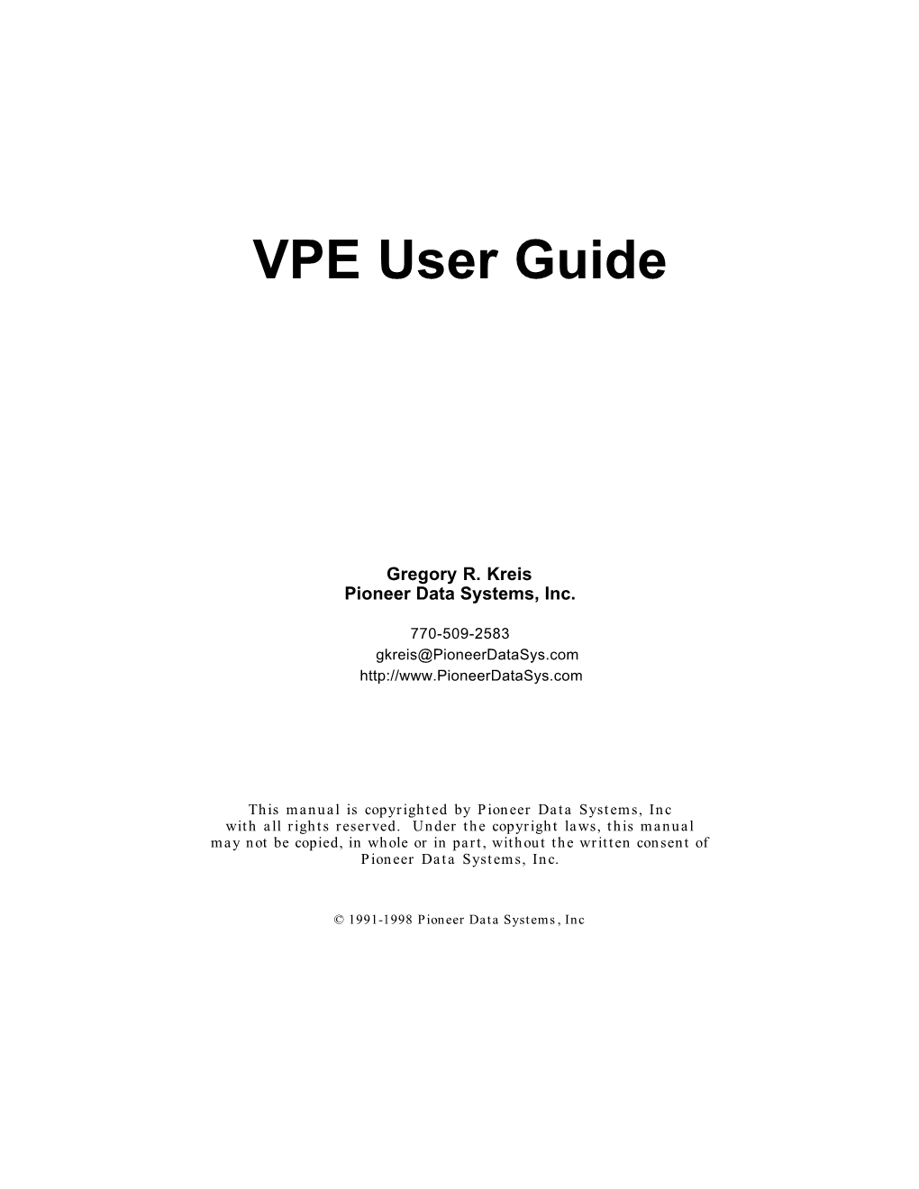 VPE User Guide