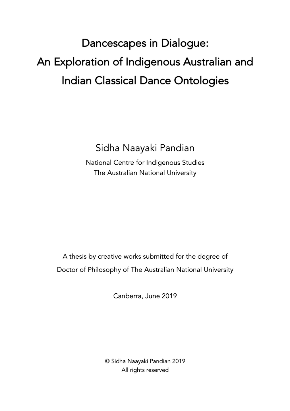 Dancescapes in Dialogue: an Exploration of Indigenous Australian and Indian Classical Dance Ontologies