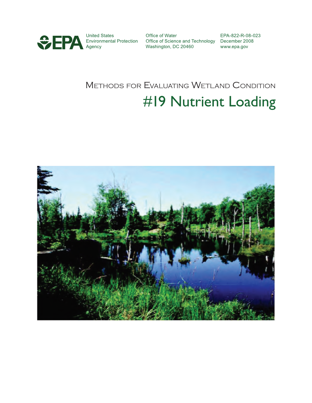 Methods for Evaluating Wetland Condition: Nutrient Loading