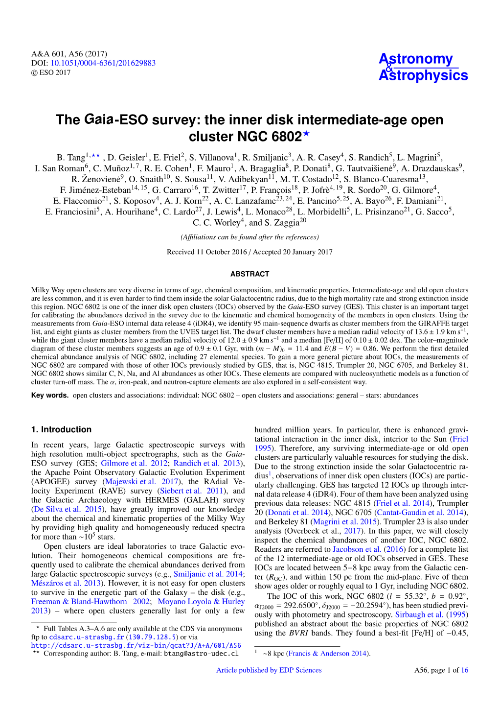 The Gaia-ESO Survey: the Inner Disk Intermediate-Age Open Cluster NGC 6802? B