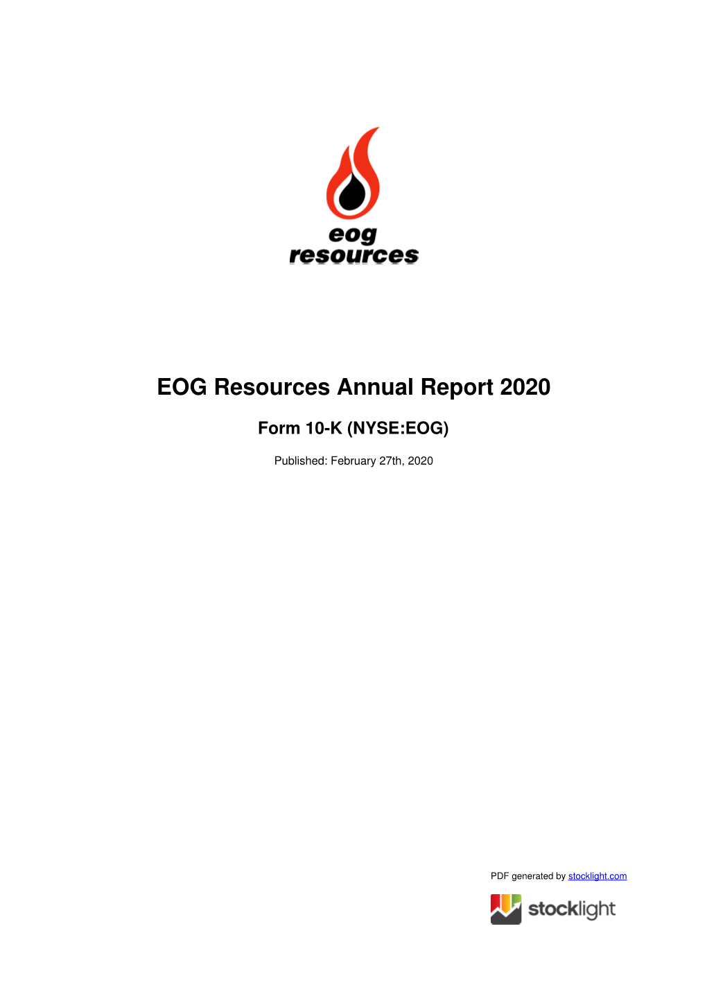 EOG Resources Annual Report 2020