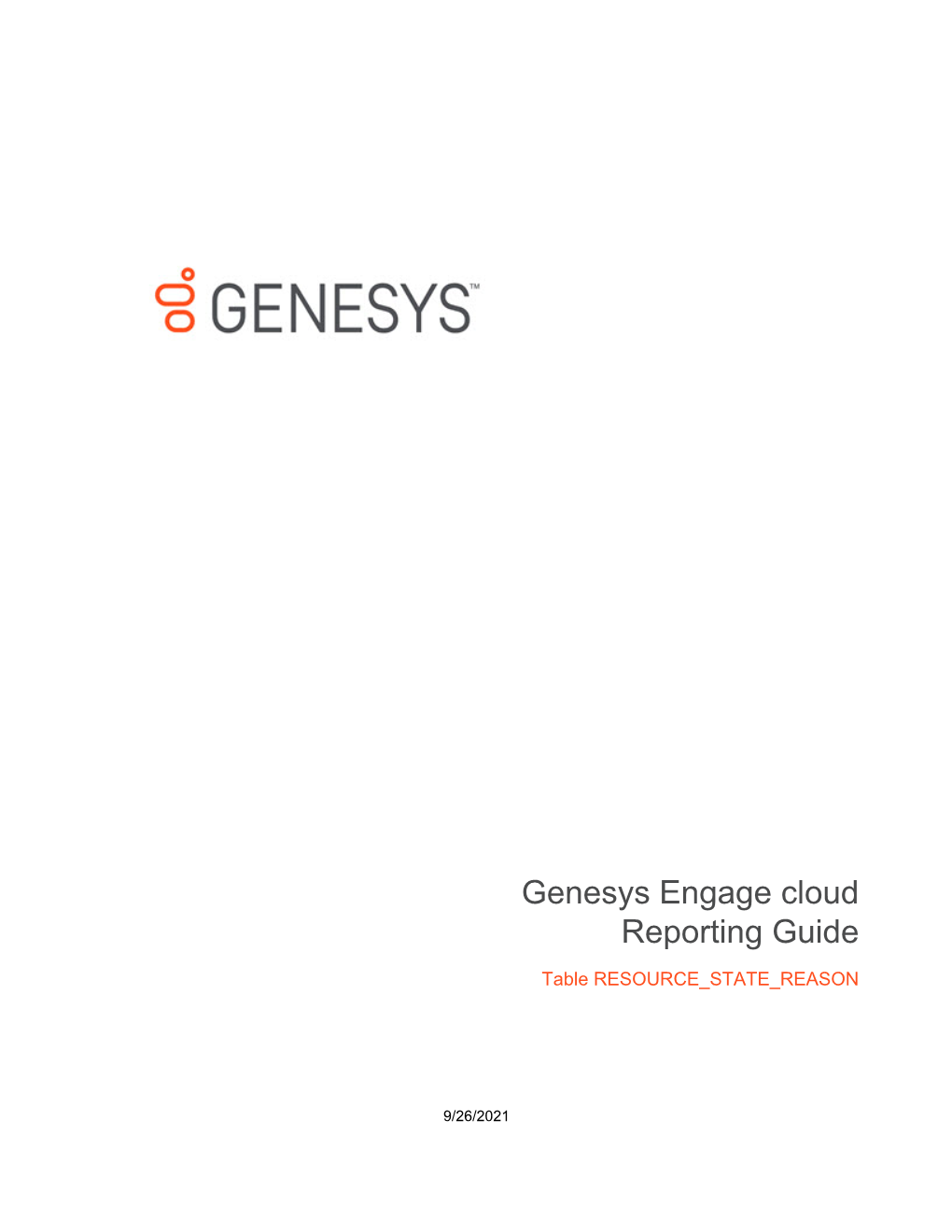 Genesys Engage Cloud Reporting Guide