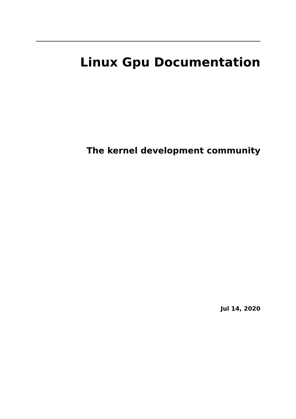 Linux Gpu Documentation