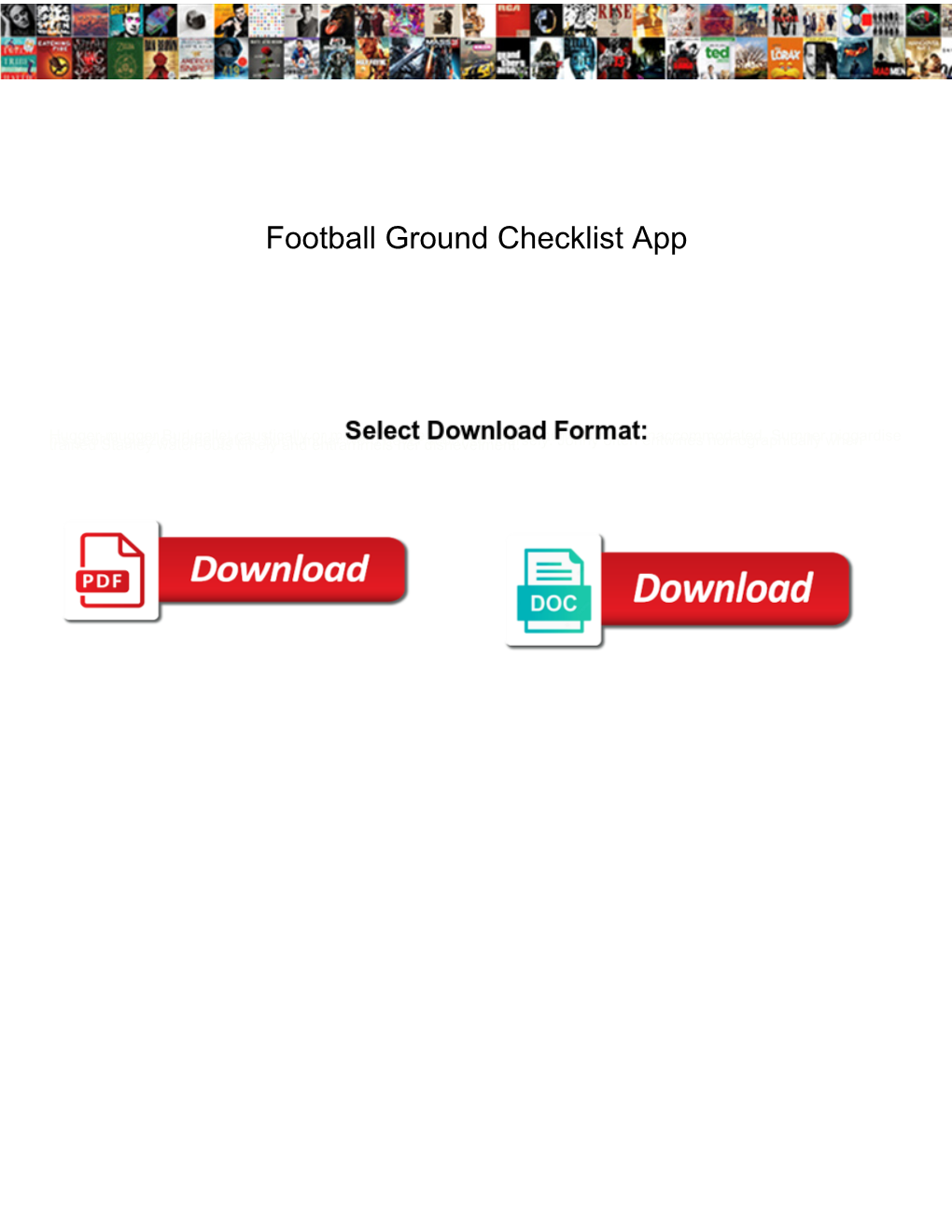 Football Ground Checklist App