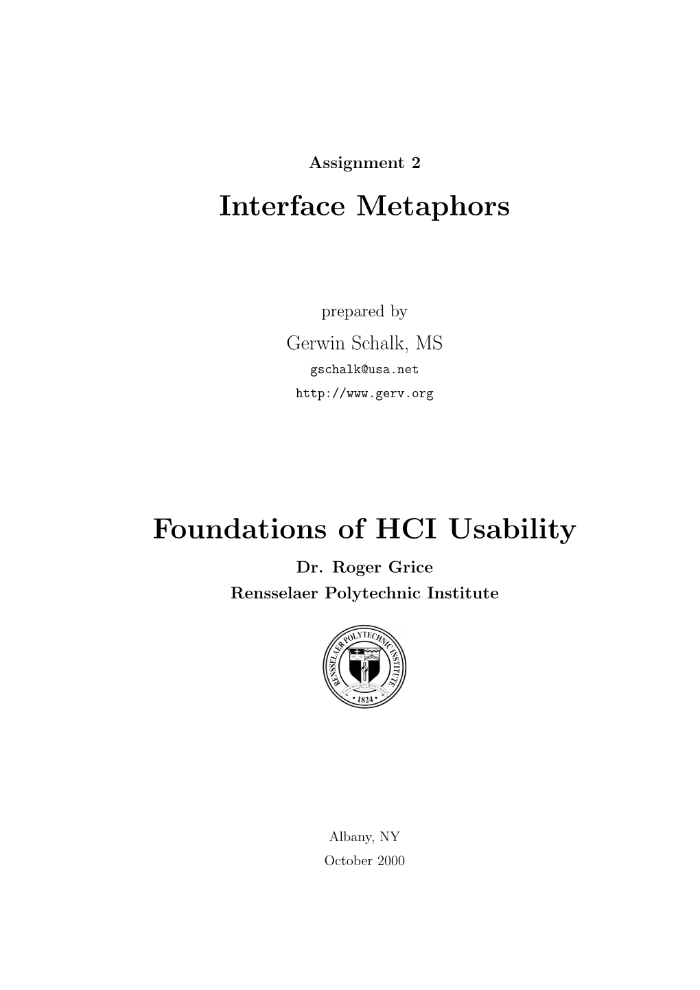 Interface Metaphors Foundations of HCI Usability