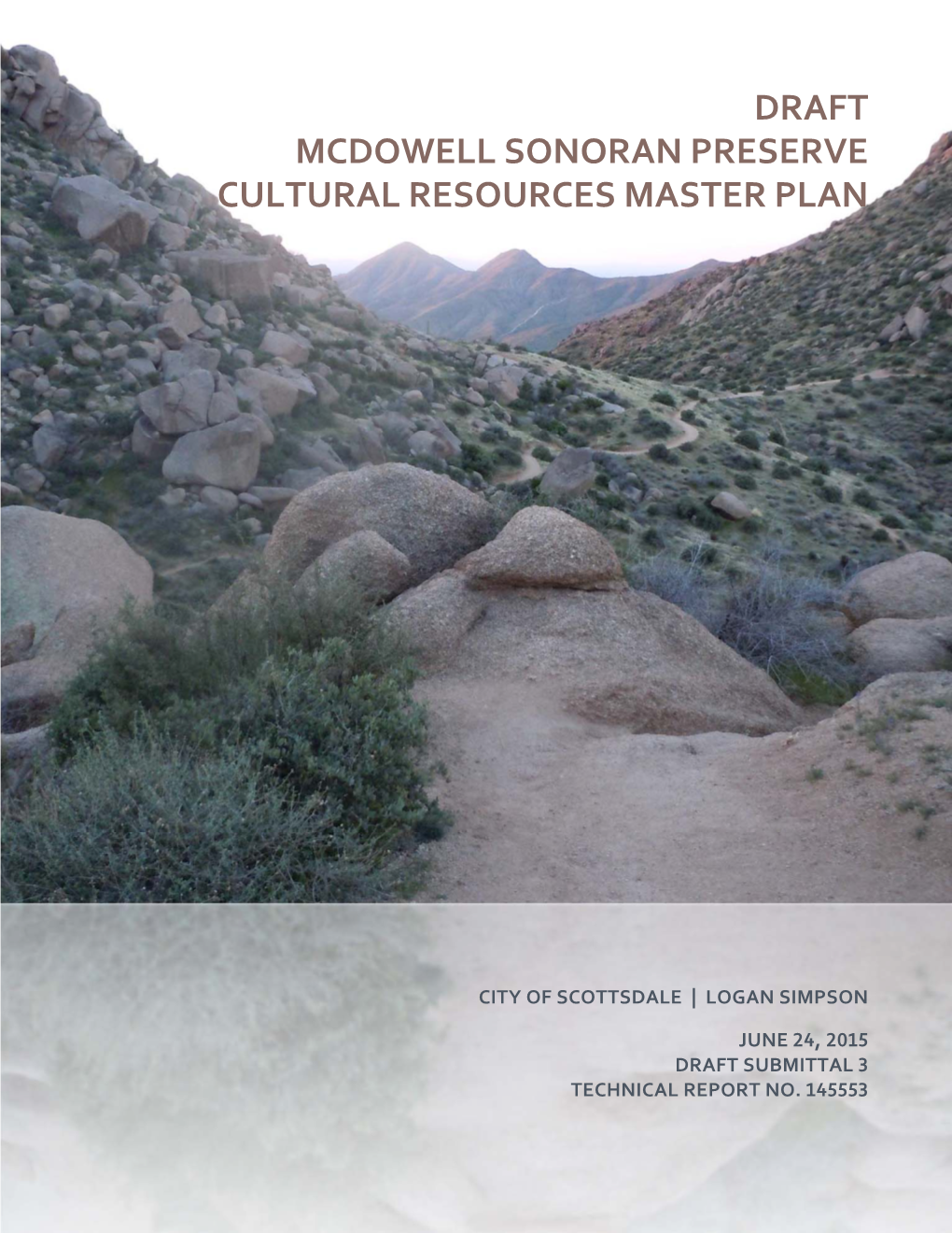 Draft Mcdowell Sonoran Preserve Cultural Resources Master Plan