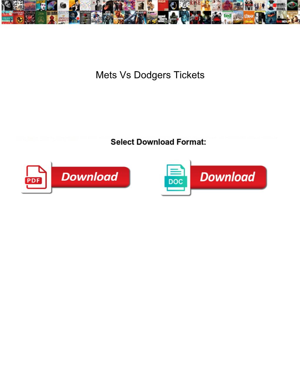 Mets Vs Dodgers Tickets