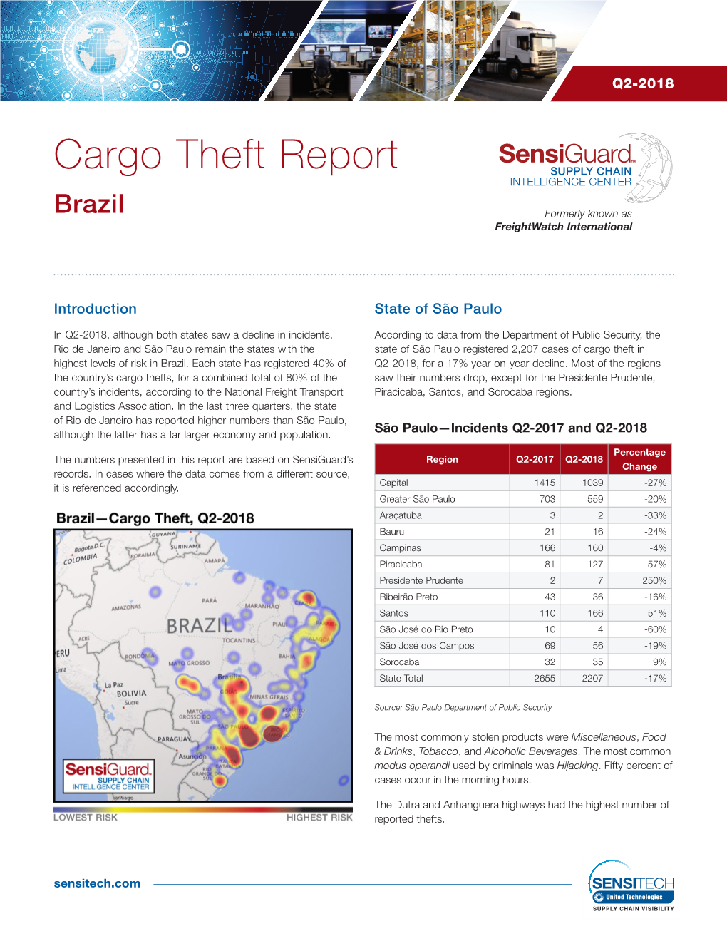 Cargo Theft Report SUPPLY CHAIN INTELLIGENCE CENTER