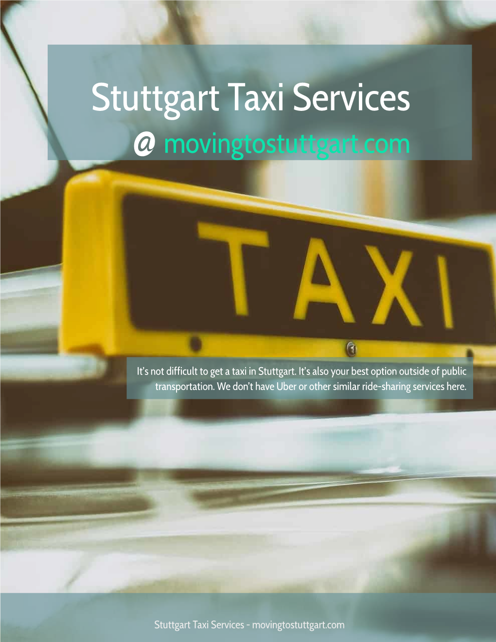 Stuttgart Taxi Services @ Movingtostuttgart.Com