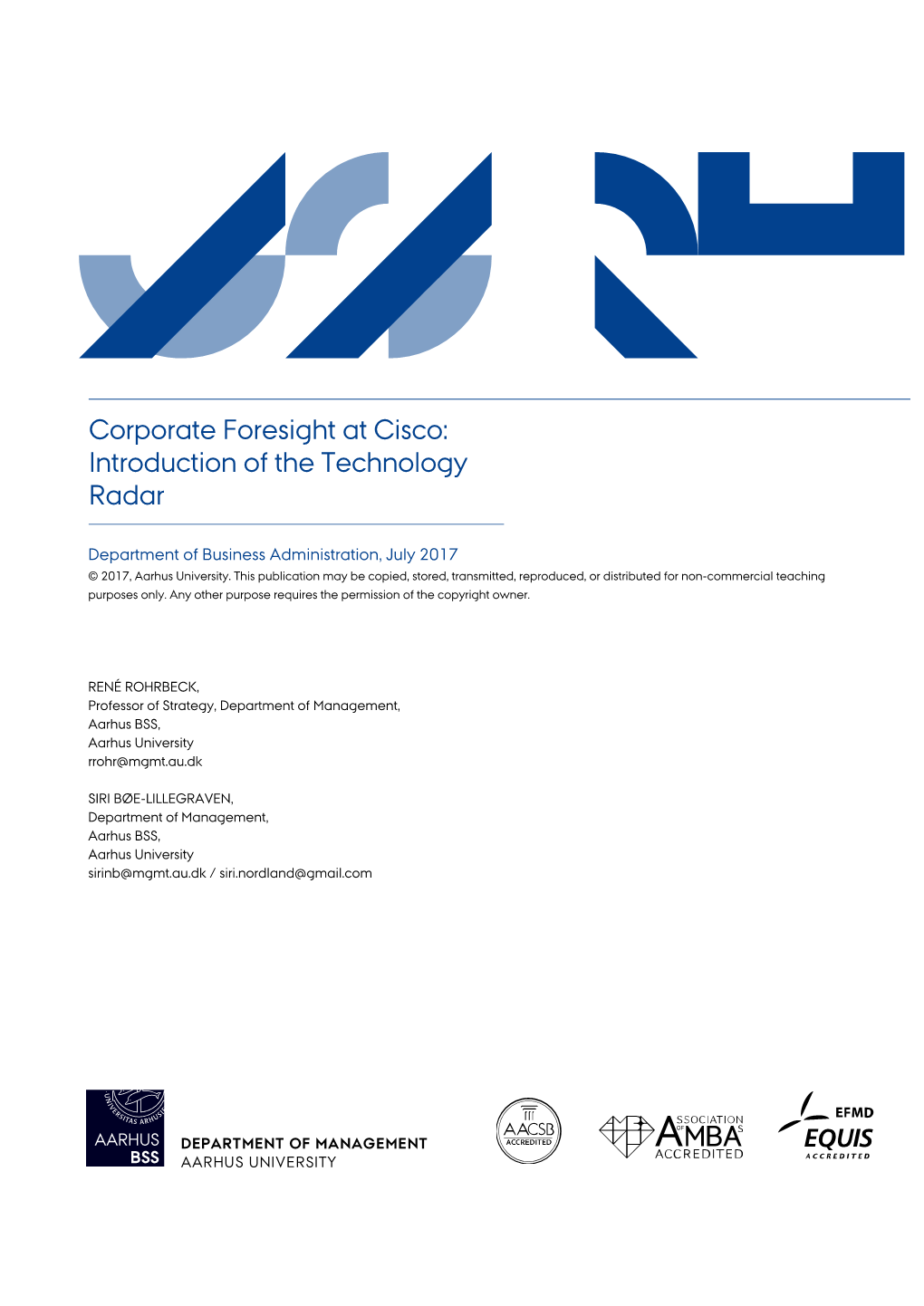 Corporate Foresight at Cisco: Introduction of the Technology Radar