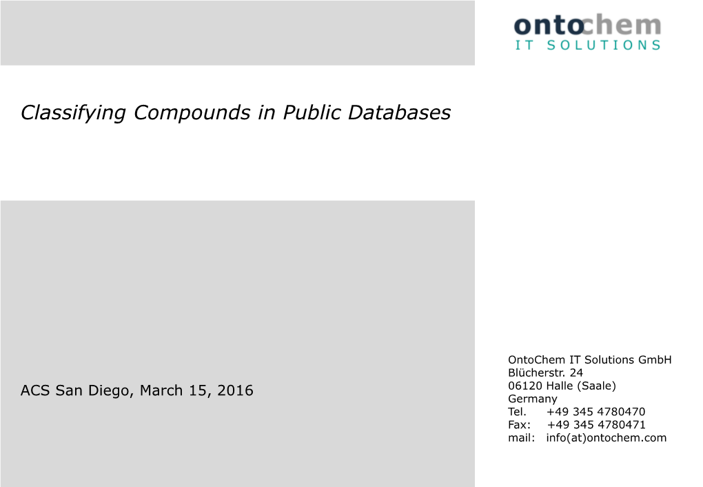 Ontology… Why in Chemistry