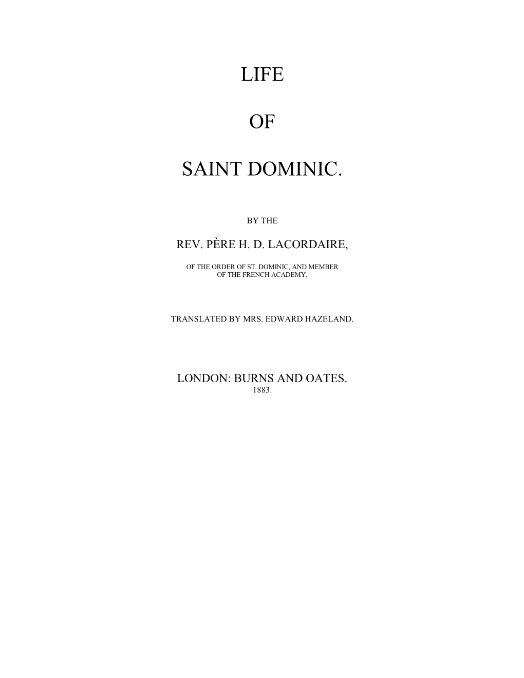 Life of Saint Dominic