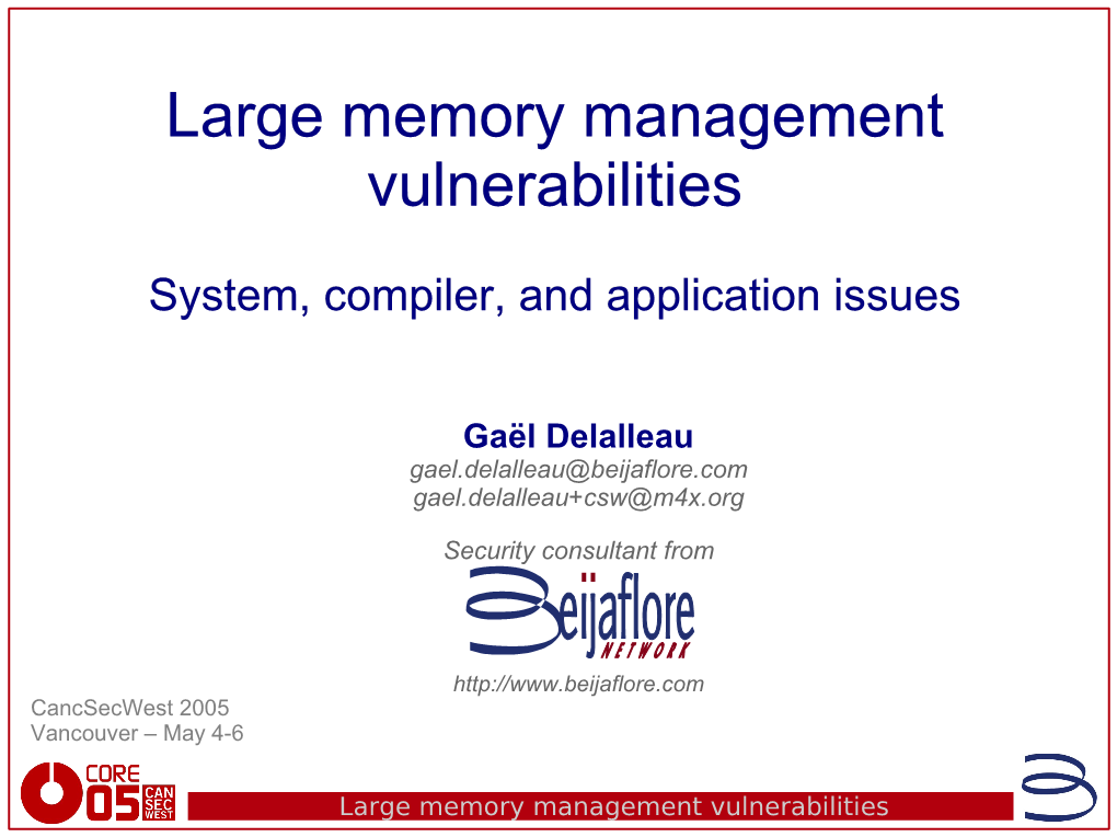 Large Memory Management Vulnerabilities