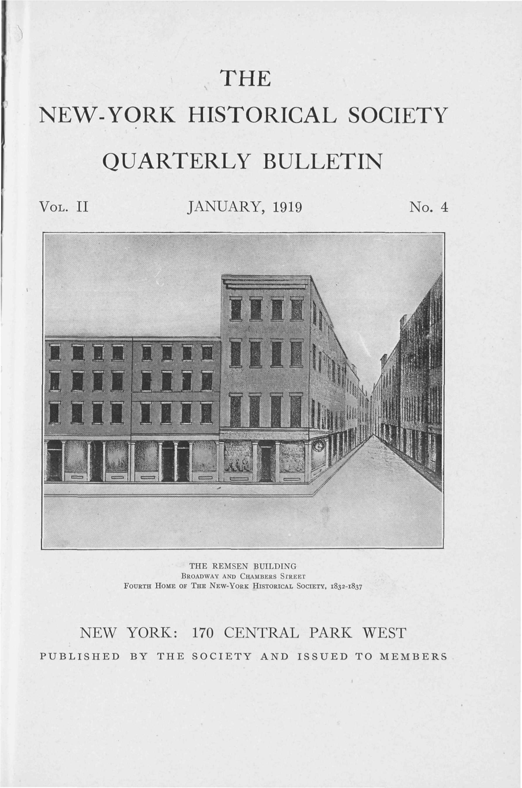 The New-York Historical Society Quarterly Bulletin