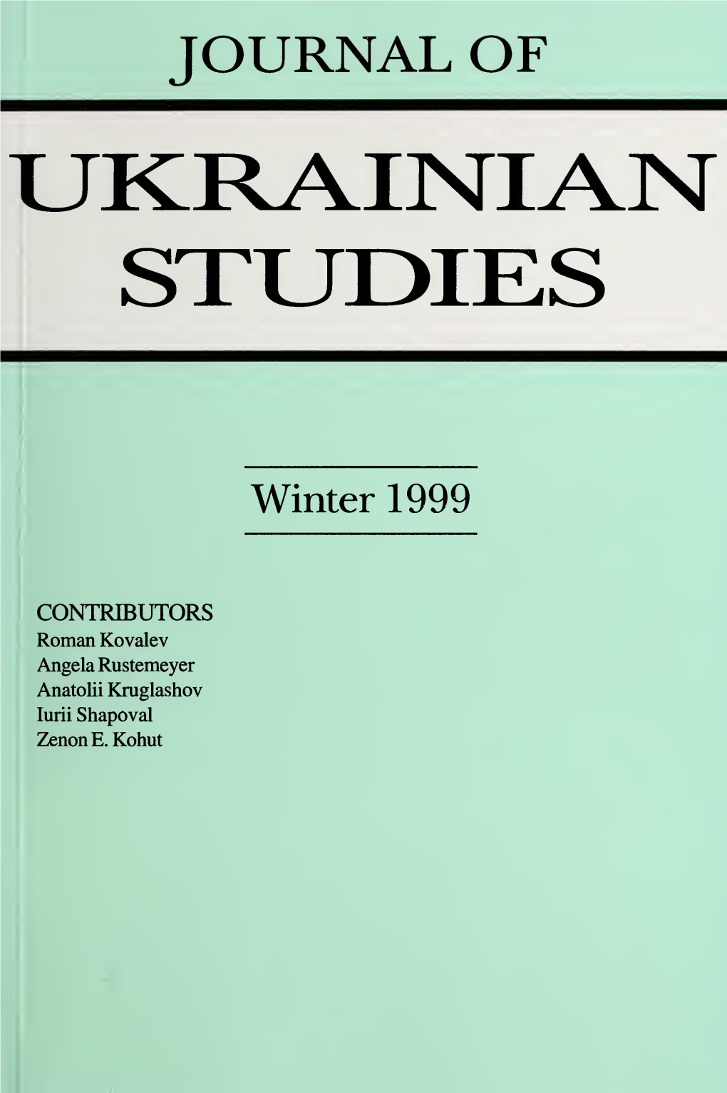 Journal of UKRAINIAN STUDIES