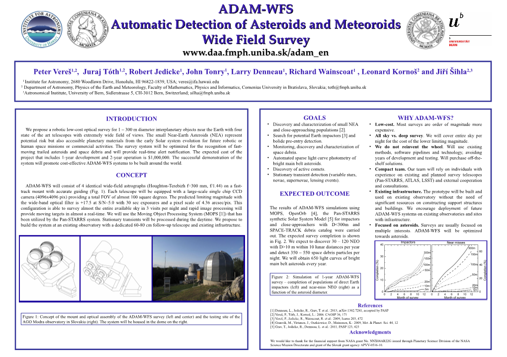 ADAM-WFS Automatic Detection of Asteroids and Meteoroids Wide Field Survey