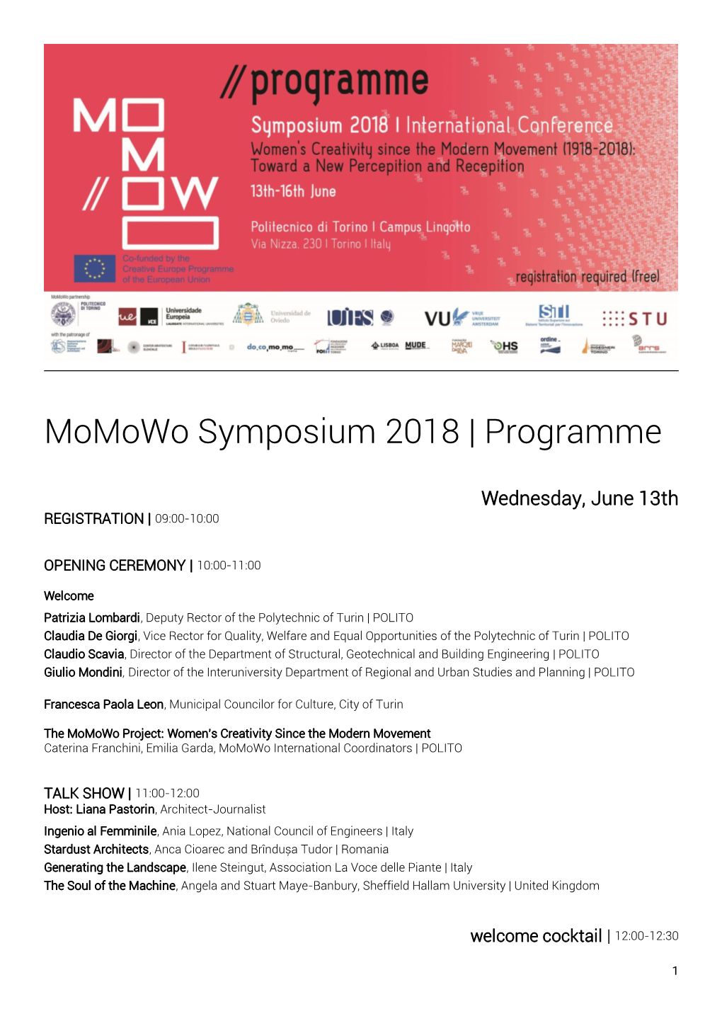 Momowo Symposium 2018 | Programme