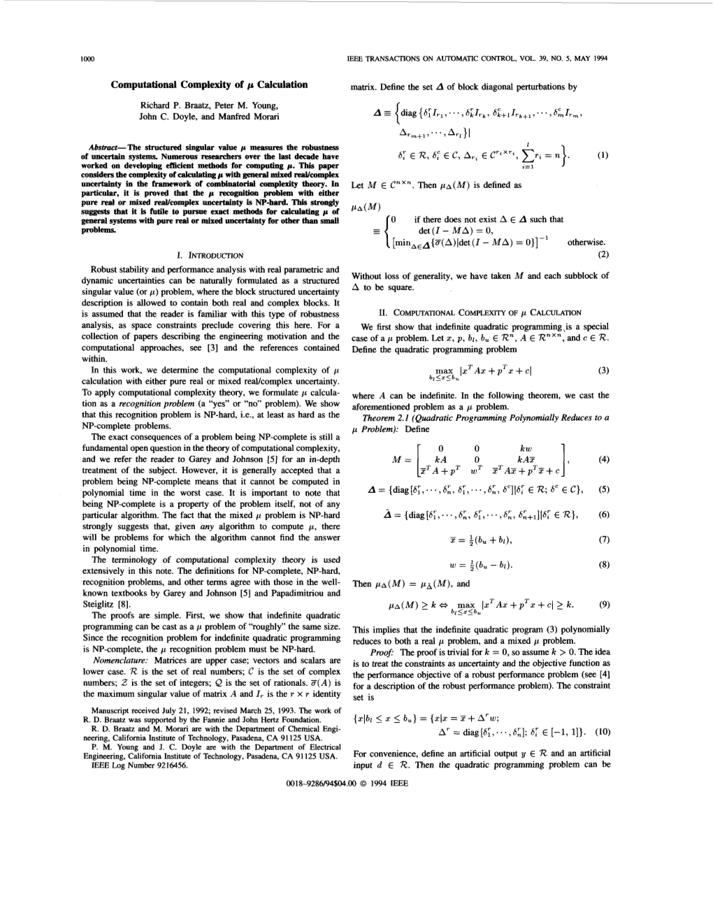 Calculation Matrix