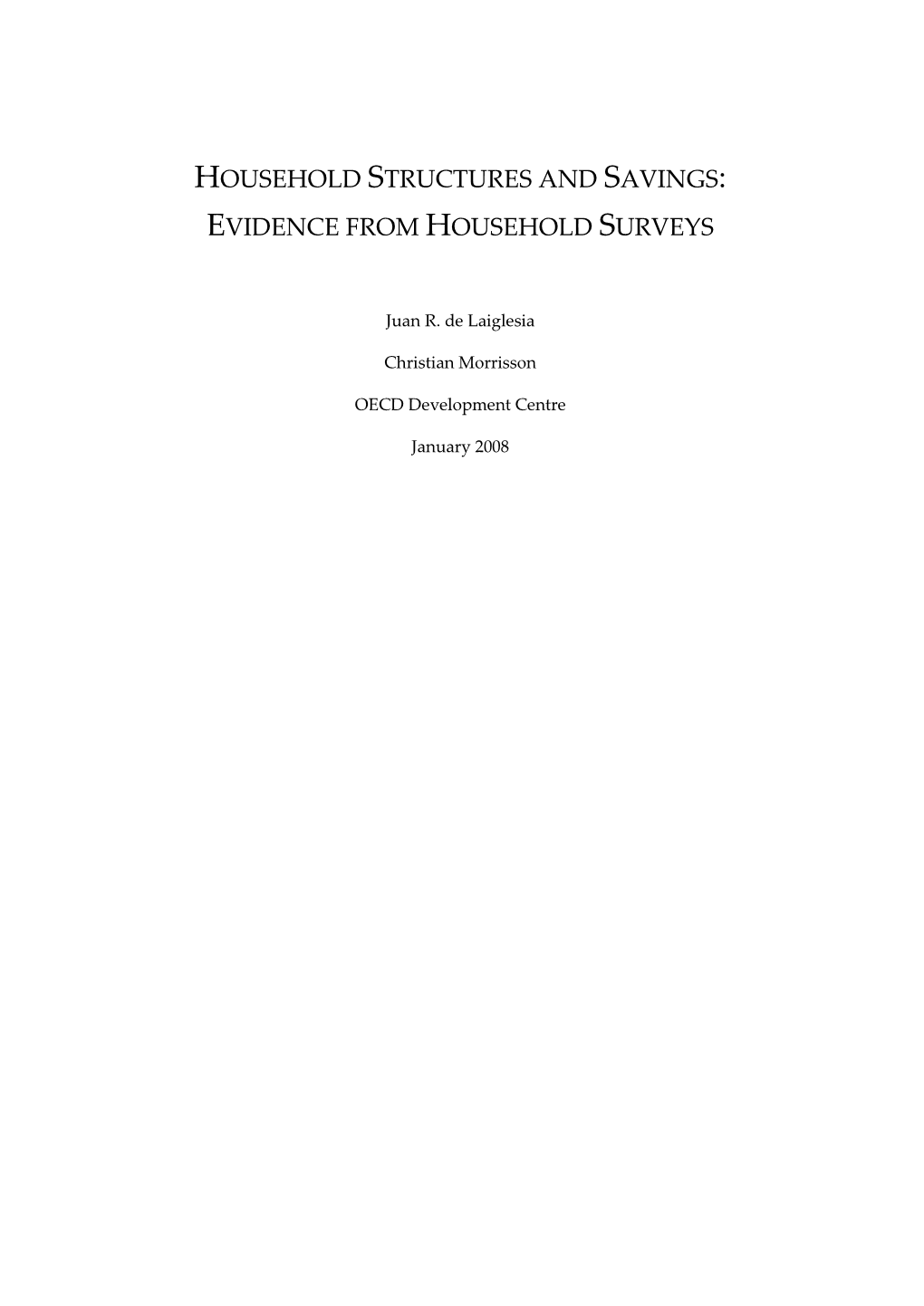 Household Structures and Savings: Evidence from Household Surveys