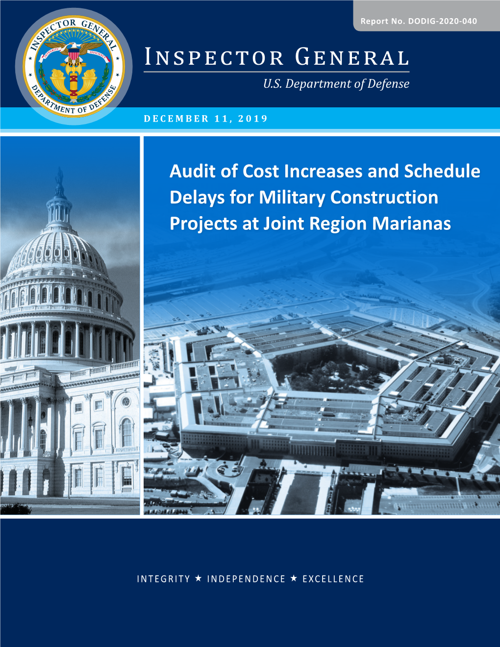 Audit of Cost Increases and Schedule Delays for Military Construction Projects at Joint Region Marianas