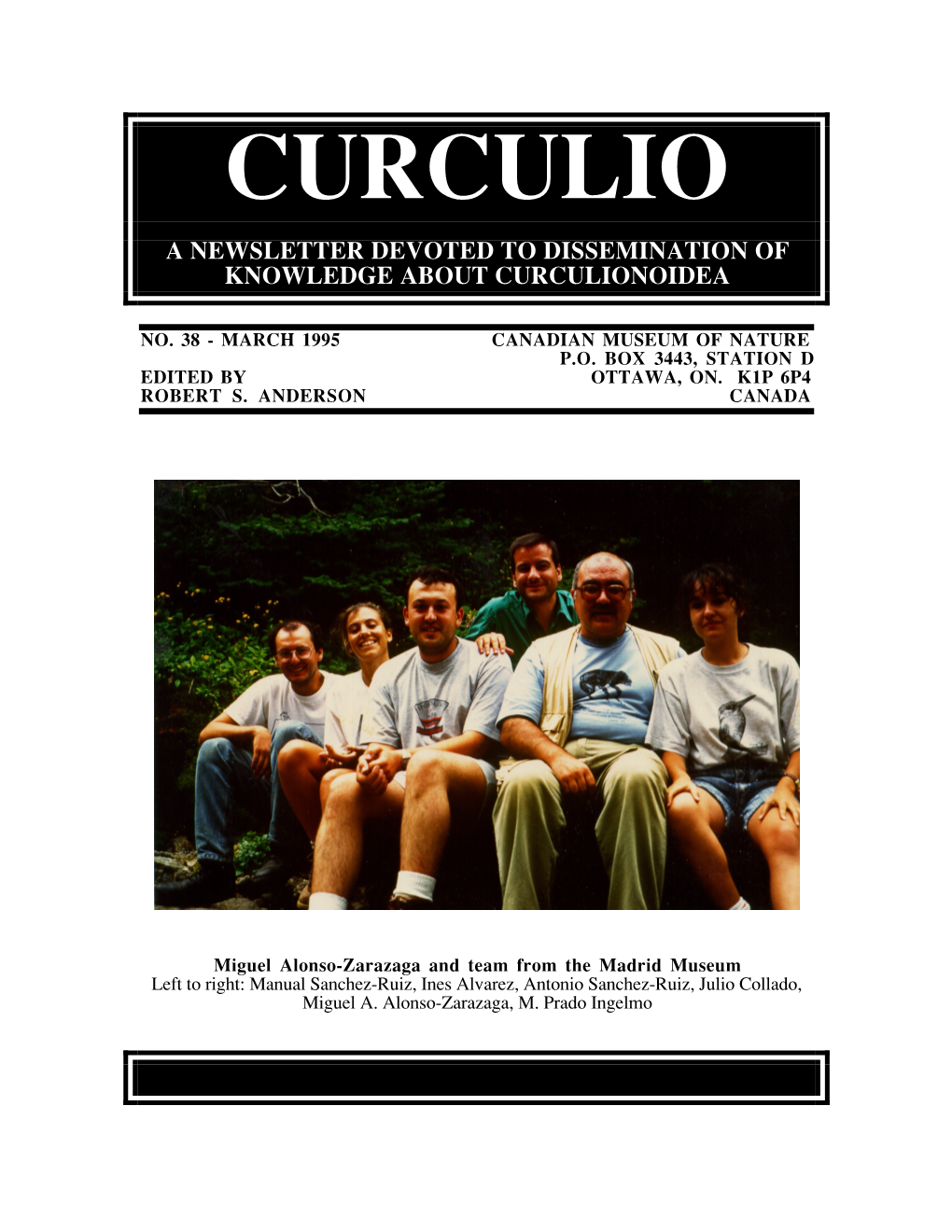 Curculio a Newsletter Devoted to Dissemination of Knowledge About Curculionoidea