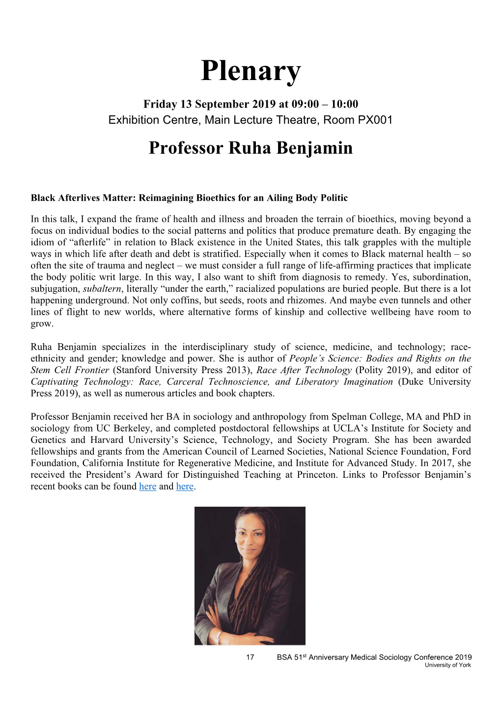 Professor Ruha Benjamin