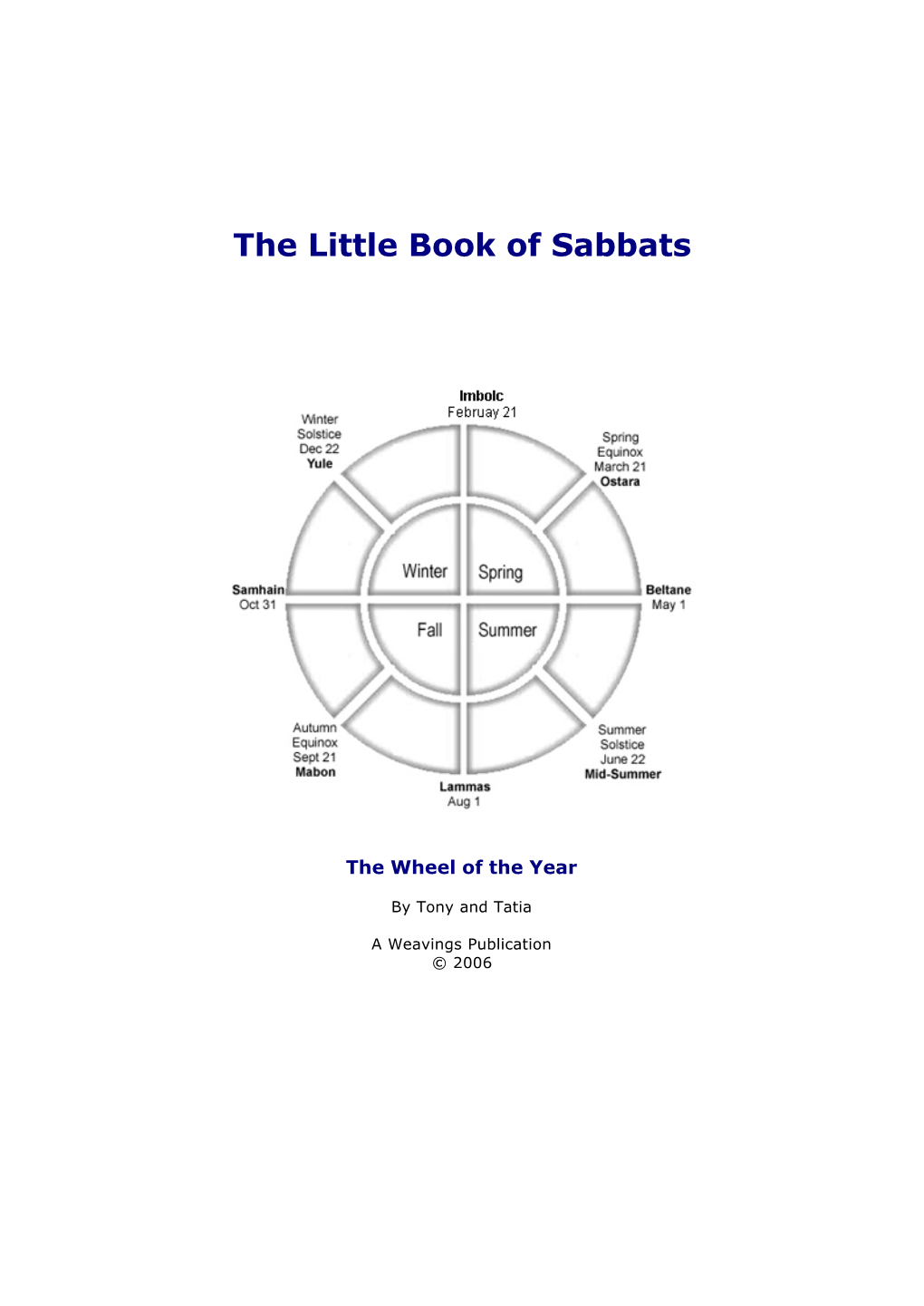 The Little Book of Sabbats