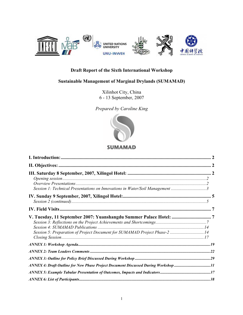 6Th Project Workshop Report, Xilinhot, China