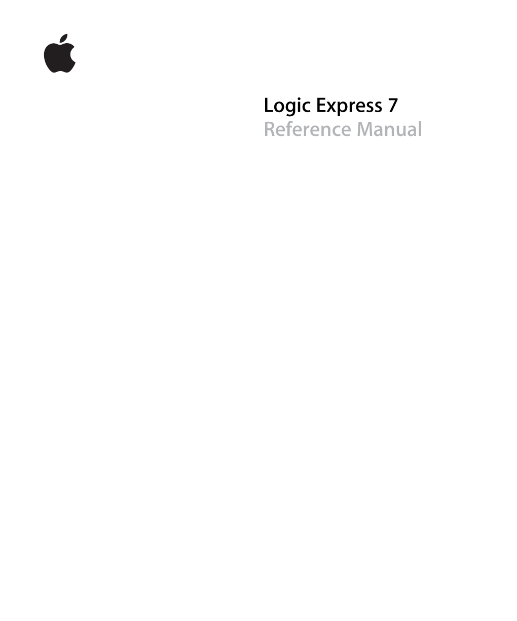 Logic Express 7 Reference Manual