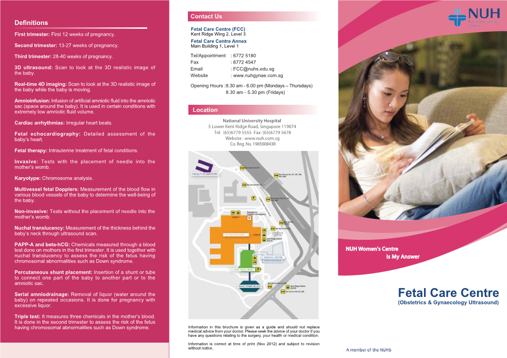 Fetal Care Centre (FCC) First Trimester: First 12 Weeks of Pregnancy