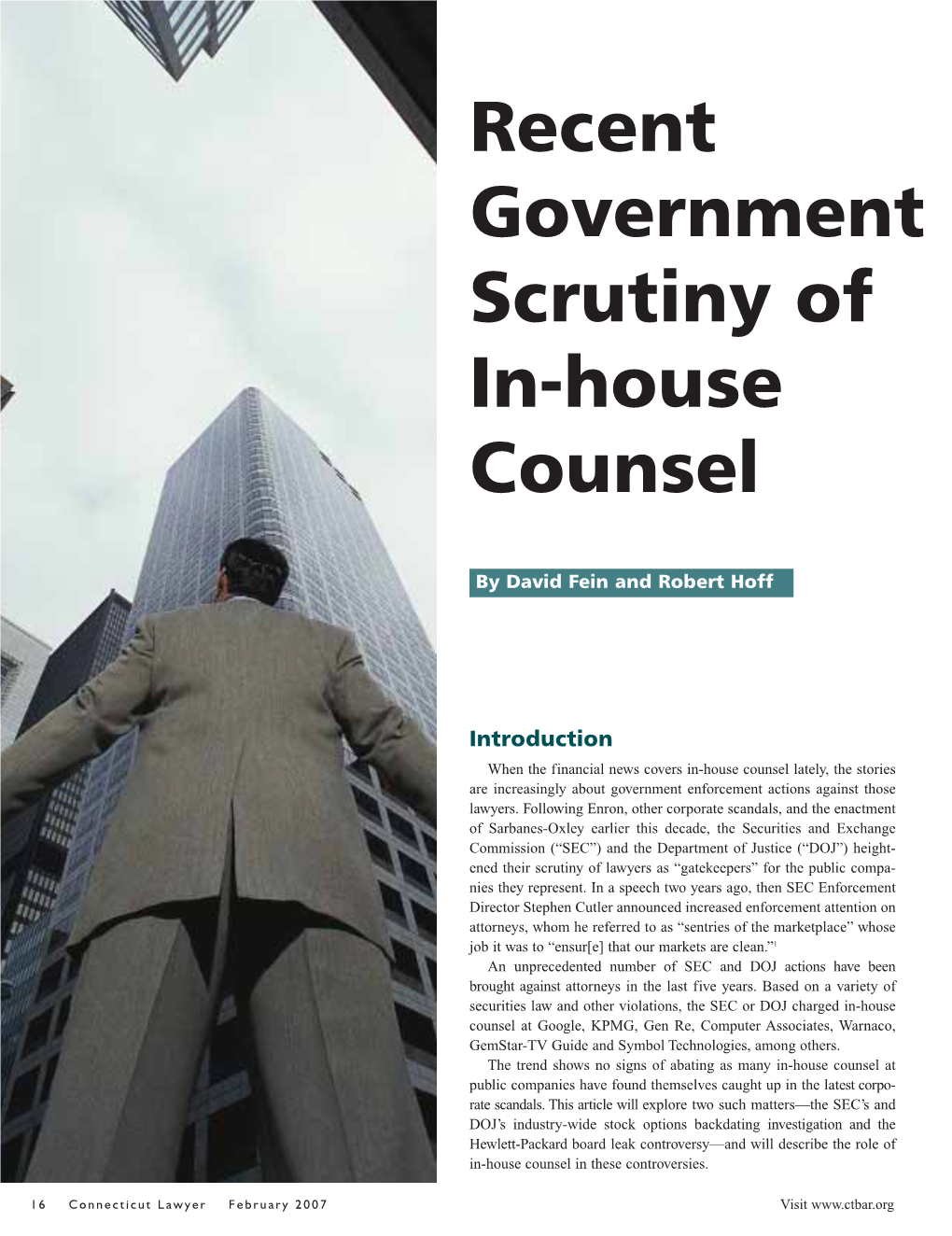 Recent Government Scrutiny of In-House Counsel