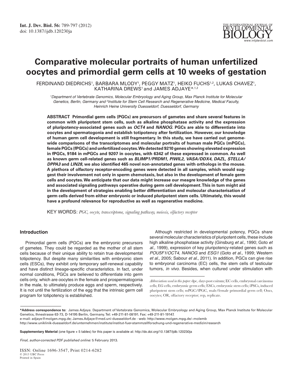 Comparative Molecular Portraits of Human Unfertilized Oocytes And
