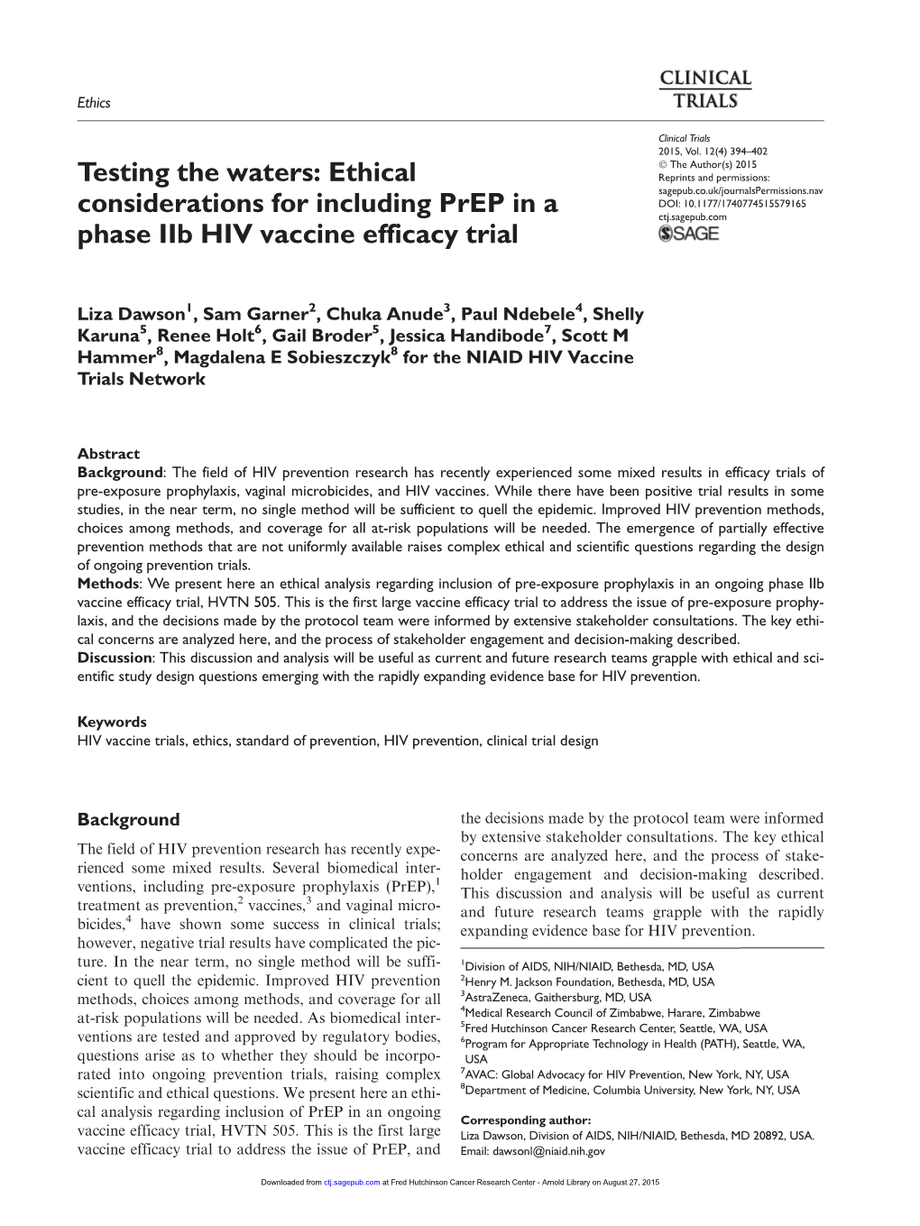 Ethical Considerations for Including Prep in a Phase Iib HIV Vaccine