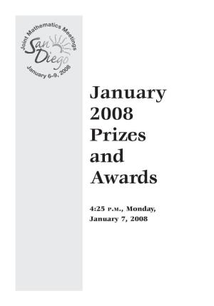 January 2008 Prizes and Awards