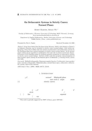 On Orthocentric Systems in Strictly Convex Normed Planes