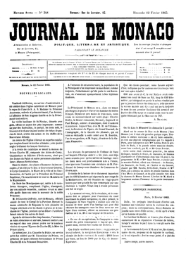 Bureaux : Rue De Lorraine, Dimanche 12 Février 1865. Vendredi 10