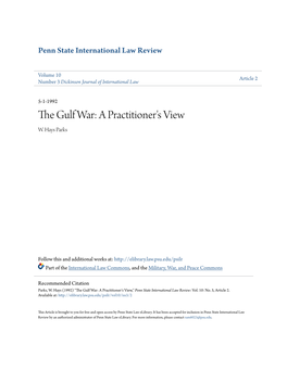 The Gulf War: a Practitioner's View