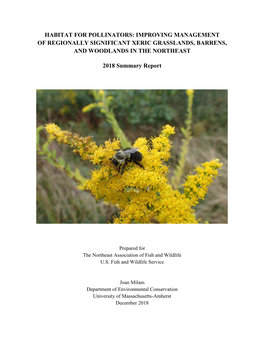 Habitat for Pollinators: Improving Management of Regionally Significant Xeric Grasslands, Barrens, and Woodlands in the Northeast