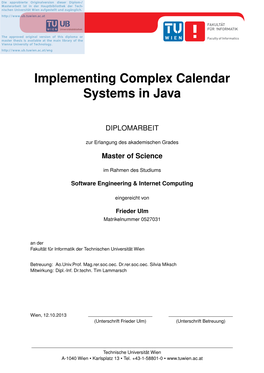 Implementing Complex Calendar Systems in Java