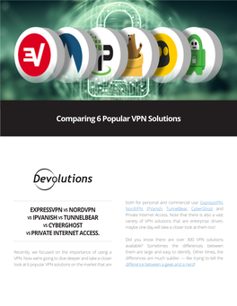 Comparing 6 Popular VPN Solutions