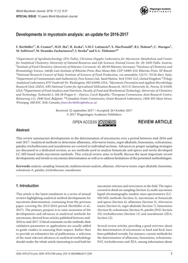 Developments in Mycotoxin Analysis: an Update for 2016-2017