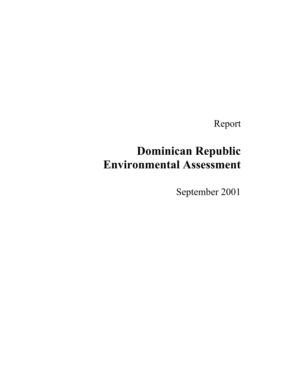 Dominican Republic Environmental Assessment