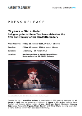 Press Release Hardhitta Gallery 5 Years