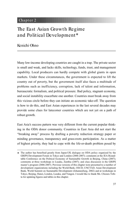 The East Asian Growth Regime and Political Development*