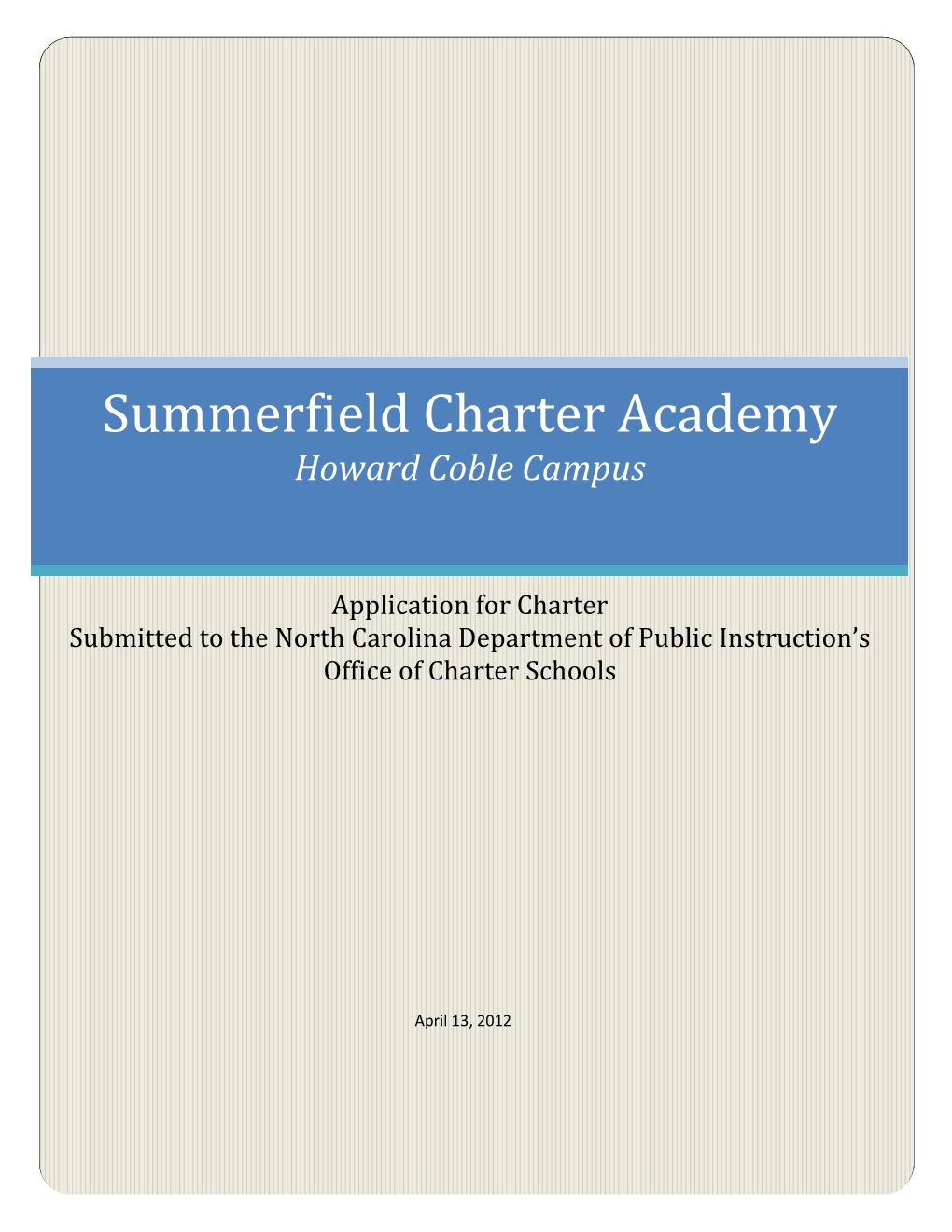 Summerfield Charter Academy Howard Coble Campus