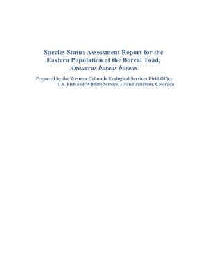 Species Status Assessment Report for the Eastern Population of The