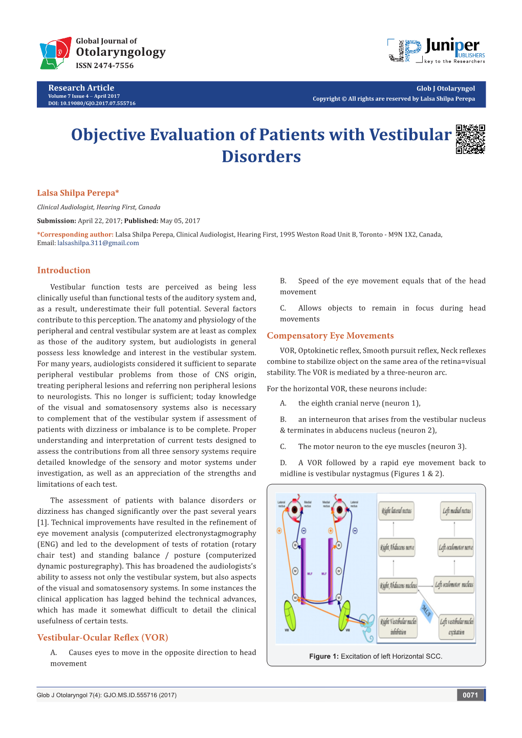 Objective Evaluation of Patients with Vestibular Disorders