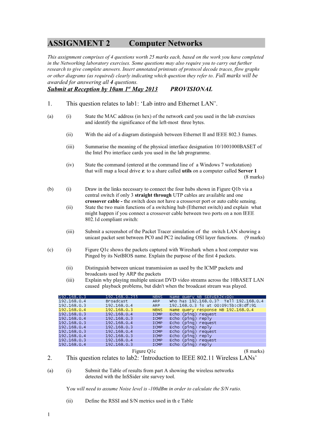 ASSIGNMENT 2 Computer Networks