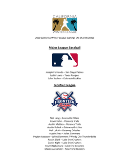 Major League Baseball Frontier League